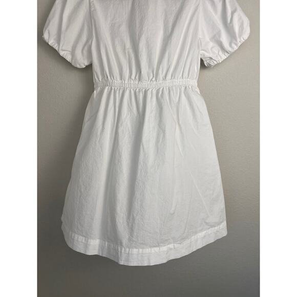 J.Crew Factory Petite collared short-sleeve tie-waist mini dress White 0P - Picture 11 of 15